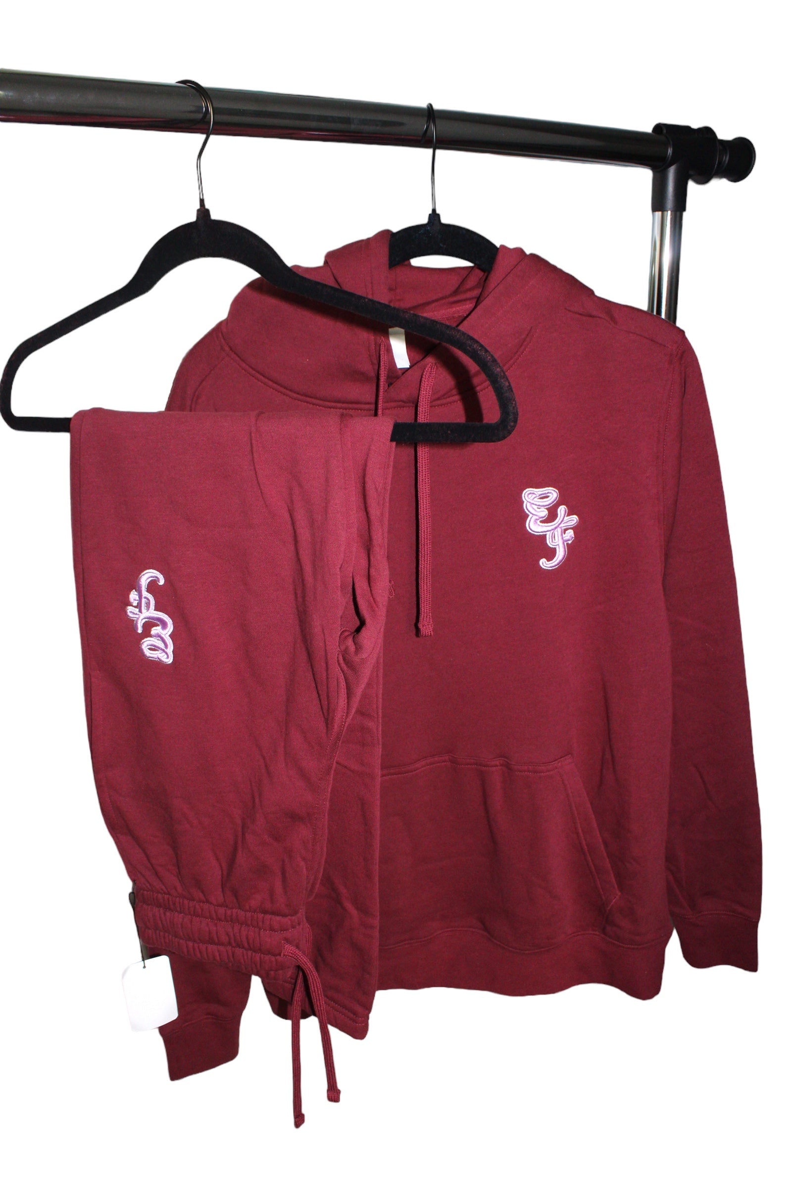 Hoodie Burgundy Sweat Suit - Natural Born Brand